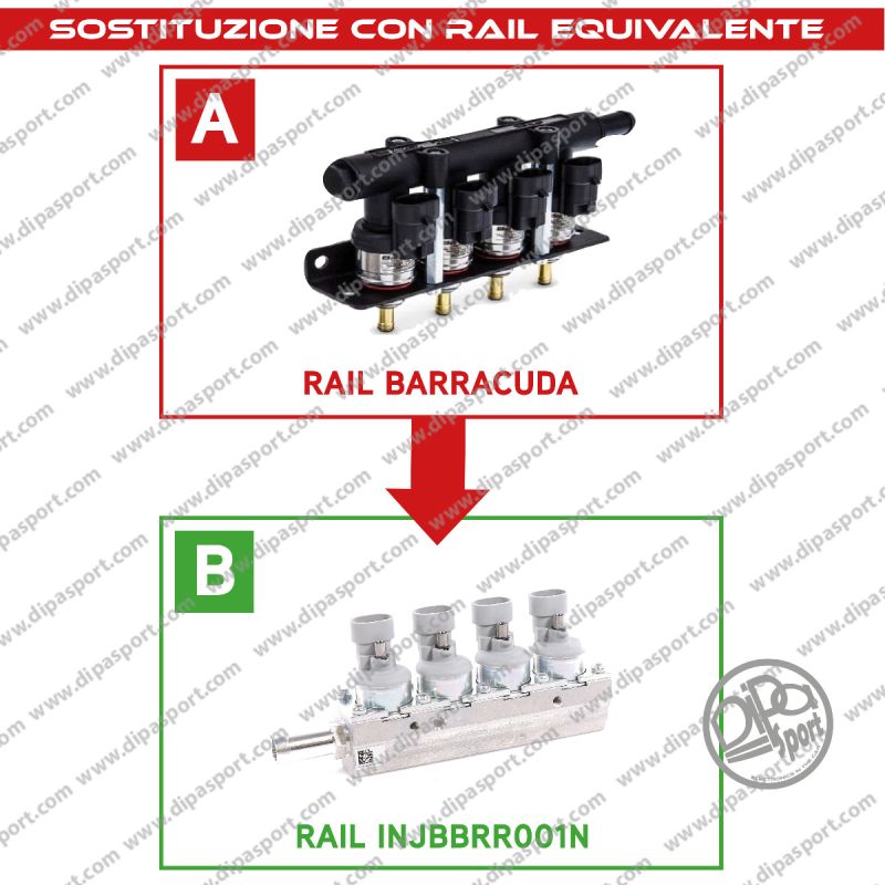 INJBBRR001N Rail Iniettori Gas Equivalenti Barracuda